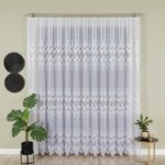 Firanka żakardowa ze wzorem pasowym, wysokość 250cm