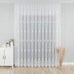 Firanka haftowana ze wzorem pasowym, wysokość 280cm