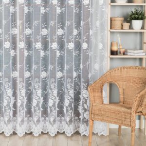Firanka żakardowa ze wzorem po całości, wysokość 250cm